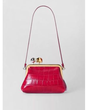 Jacquemus Crocodile Texture Clutch Bag Adjustable Strap - Red