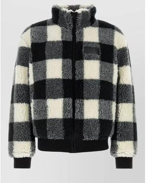 Givenchy Chequered Pile Jacket Casual Style - Black