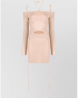 ANDREADAMO Knit Ribbed Mini Dress - Pink