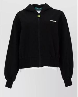 Barrow Hooded Zip Jacket Ribbed Cuffs Hem - Black