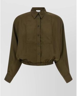 Nude Viscose Long-Sleeve Shirt - Green