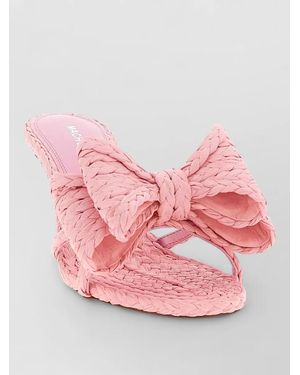 Mach & Mach Le Cadeau Braided Bow Stiletto Sandals - Pink