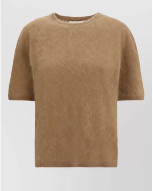 Lisa Yang Cashmere Relaxed-Fit Short-Sleeve Jumper - Natural