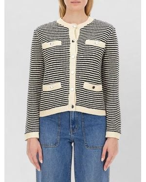 Tory Burch Kendra Cardigan Contrast Trim Front Pockets - Multicolor