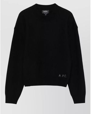 A.P.C. Knit Blazer Jacket Ribbed Cuffs Hem - Black