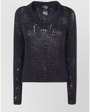 SAPIO Wool V-Neck Jumper - Blue
