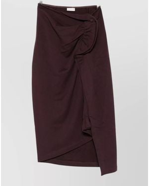 Dries Van Noten High-Rise Cotton Midi Skirt - Purple