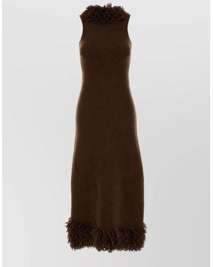 Loewe Wool Knit Dress - Brown