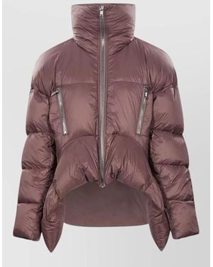 Rick Owens Down Quilted Funnel-Neck Puffer Coat - Brown