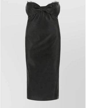 Saint Laurent Satin Mini Dress - Black