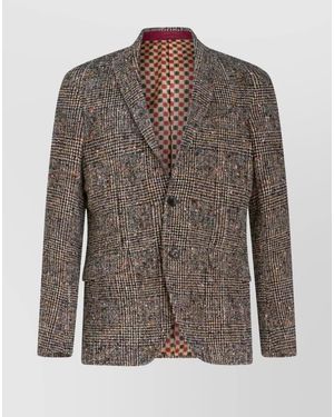 Etro Alpaca Wool Blazer - Brown