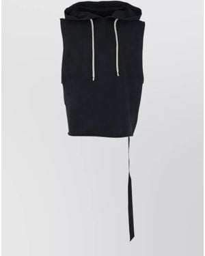 Rick Owens Hooded Tunic Top Sleeveless Design - Black
