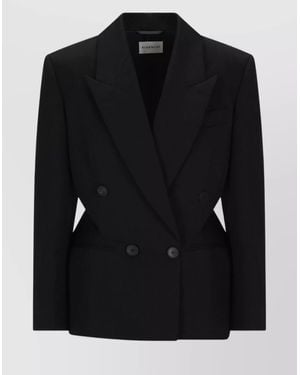 Givenchy Wool Double-Breasted Cutout Blazer - Black