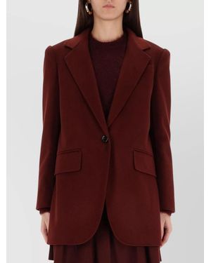 Max Mara Camel Hair Single Breasted Coat - Red