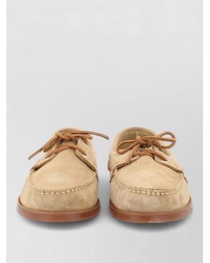 Paraboot Leather Boat Shoes - Natural