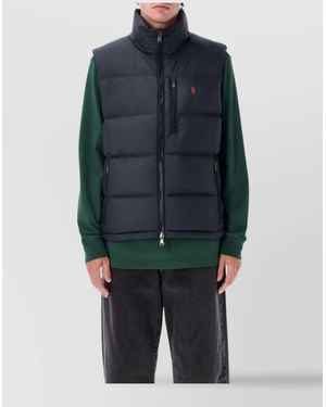 Polo Ralph Lauren Vest Quilted High Collar - Blue