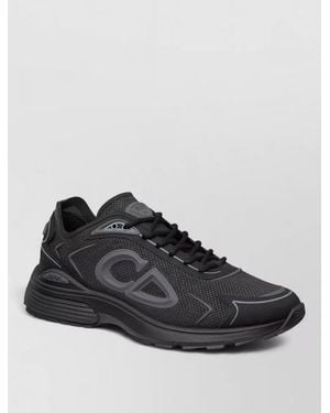 Dior Mesh Trainers With Padded Collar And Reflective Accents - Black