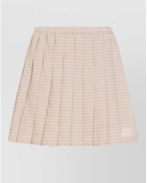 Moncler Checked Pleated Skirt - Natural
