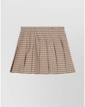 Palm Angels Pleated Skirt - Natural