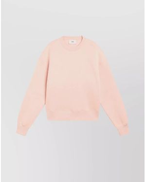 Ami Paris Heart Friend Ribbed Sweatshirt - Pink