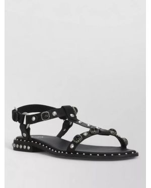 Ash Leather Sandals Flat Sole Ankle Strap - Multicolour
