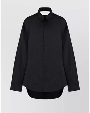 Balenciaga Cotton Poplin Suspended Shirt Dress - Blue