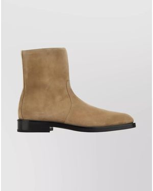 Ferragamo Suede Ankle Boots - White