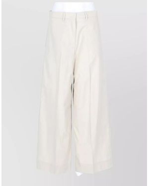 Max Mara Cotton Wide-Leg Pants - White