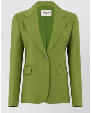 Weekend by Maxmara Tailored Single Breasted Jacket Versatile Design - Green