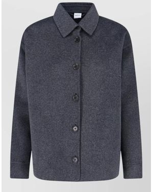 Aspesi Wool Single Breasted Coat - Blue