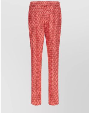 Ferragamo Silk Slim-Fit Trousers - Red