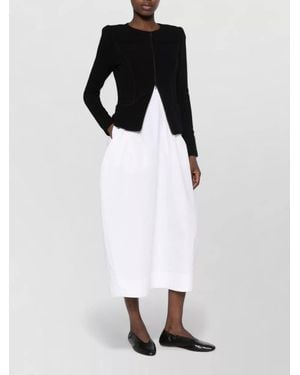 Emporio Armani Fine-Knit Zipped Fitted Cardigan - White