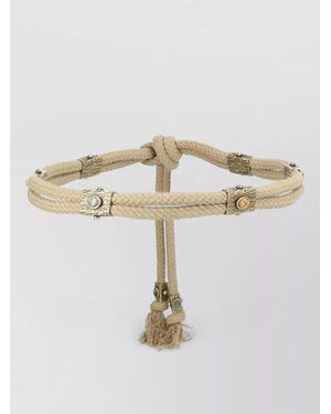 Isabel Marant Braided Belt Tassel Ends Decorative Pattern - Natural