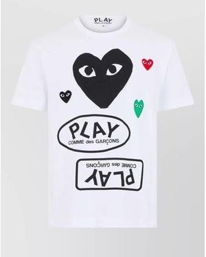 COMME DES GARÇONS PLAY Short Sleeve T Shirt Crew Neck - White