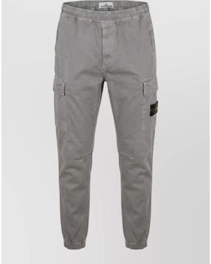 Stone Island Cotton Cargo Joggers - Grey