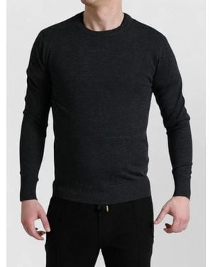 Dolce & Gabbana Wool Crew Neck Pullover Jumper - Black