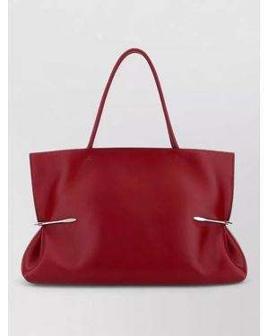 Givenchy Leather East West Shoulder Bag Metal Accents - Red
