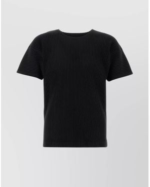 Homme Plissé Issey Miyake Pleated Short-Sleeve T-Shirt - Black