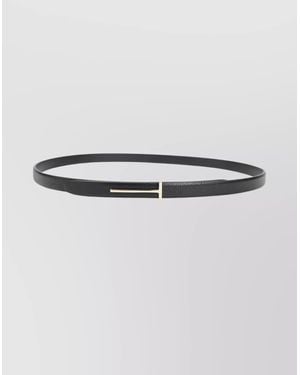 Tom Ford Metal Accent Belt Featuring Modern Shape - Multicolor