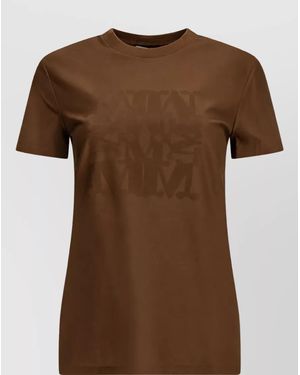 Max Mara Logo-Print Crewneck T-Shirt - Brown