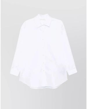 Palm Angels Cotton Monogram-Embroidered Loose Shirt - White