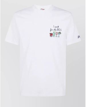 MC2 Saint Barth Portland Big Four Crew Neck T Shirt - White