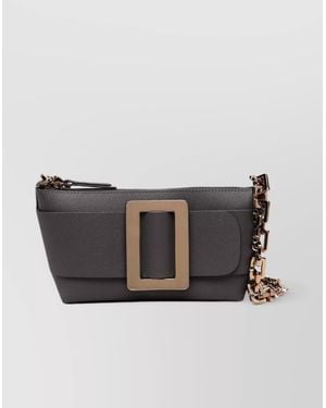 Boyy Na Na Leather Clutch Bag - Grey