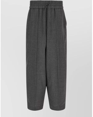 Ami Paris Wool Shorts Relaxed Fit Side Pockets - Gray