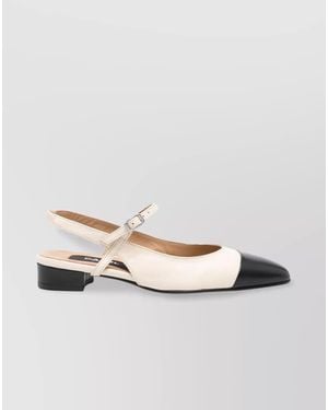 CAREL PARIS Leather Two Tone Slingback Ballerina Shoes - Multicolour