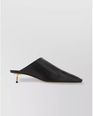Nanushka Pointed Toe Mules With Open Back And Metal Heel - Black