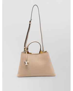 Tod's Small Leather Tote Shoulder Bag - Natural