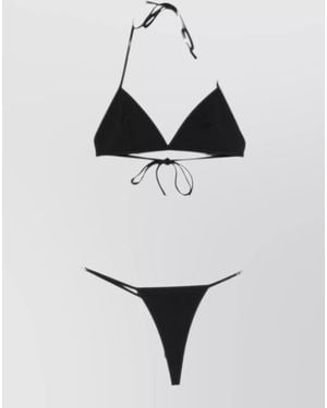 Gucci Gg Interlocking Logo Triangle Thong Bikini Set - White