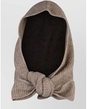 Ganni Ribbed Wool Balaclava - Black