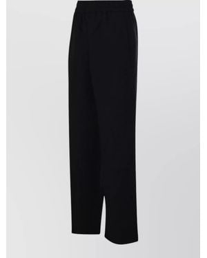 Ami Paris Drawstring Waist Trousers Side And Back Pockets - Black
